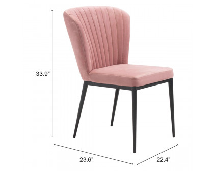 ZUO Tolivere Dining Chair Set - Pink/Black