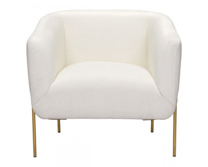 ZUO™ Micaela Arm Chair - Ivory/Gold