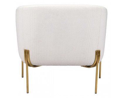 ZUO™ Micaela Arm Chair - Ivory/Gold