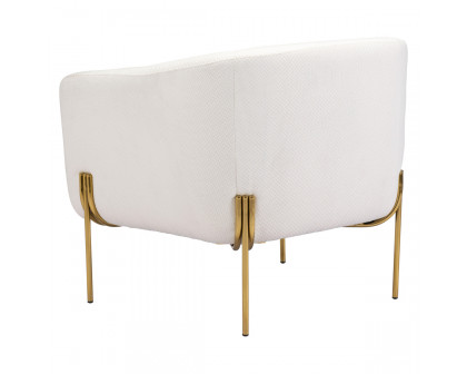 ZUO™ Micaela Arm Chair - Ivory/Gold