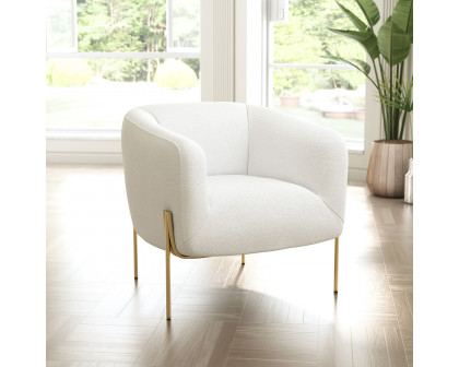 ZUO™ Micaela Arm Chair - Ivory/Gold