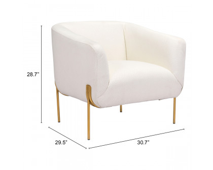 ZUO™ Micaela Arm Chair - Ivory/Gold