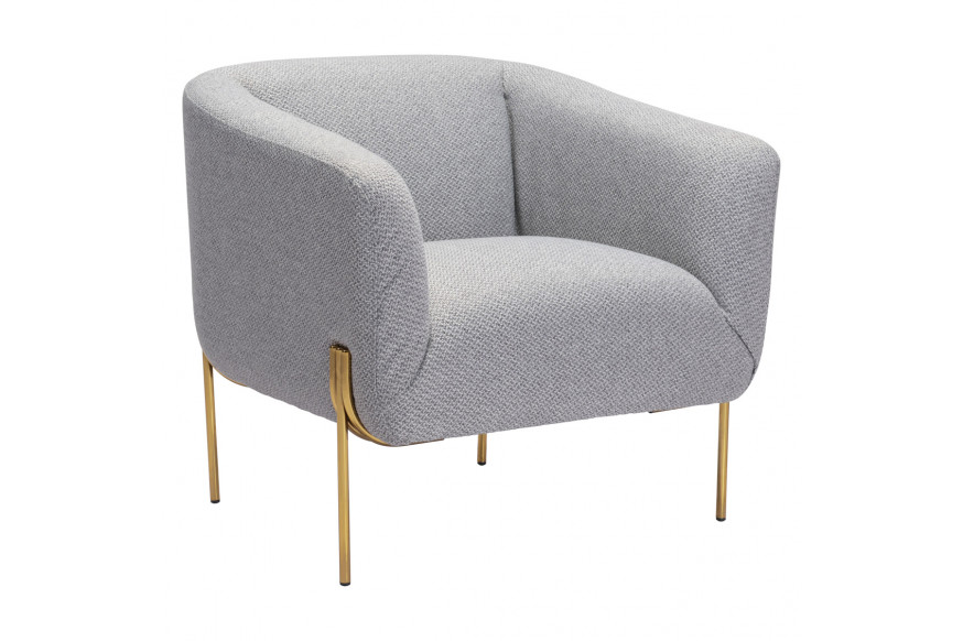 ZUO™ Micaela Arm Chair - Gray/Gold