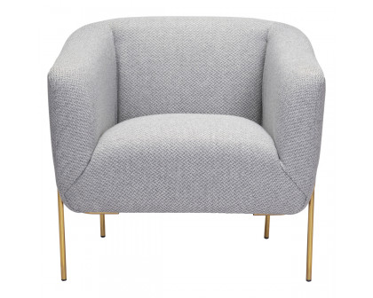 ZUO™ Micaela Arm Chair - Gray/Gold