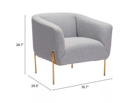 ZUO™ Micaela Arm Chair - Gray/Gold