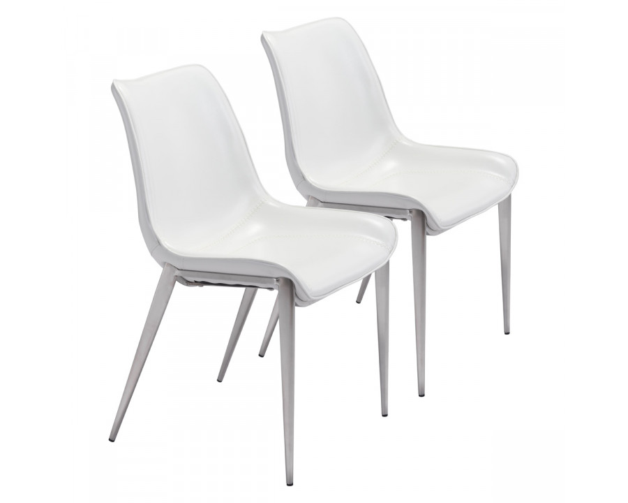 ZUO Magnus Dining Chair (Set Of 2) - White/Silver