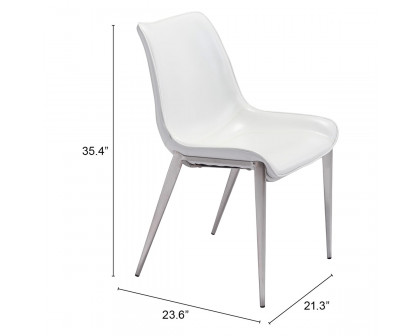 ZUO Magnus Dining Chair (Set Of 2) - White/Silver