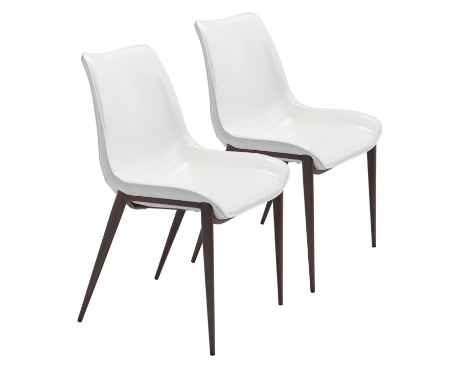 ZUO Magnus Dining Chair (Set Of 2) - White/Dark Brown