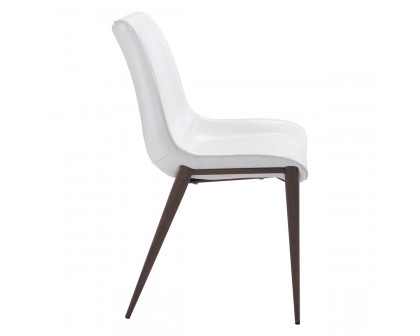 ZUO Magnus Dining Chair (Set Of 2) - White/Dark Brown