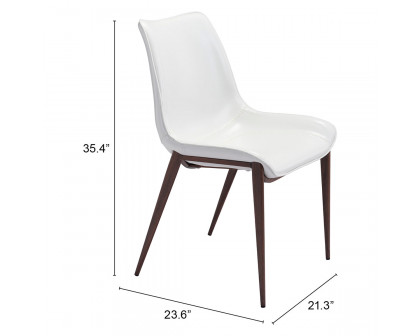 ZUO Magnus Dining Chair (Set Of 2) - White/Dark Brown