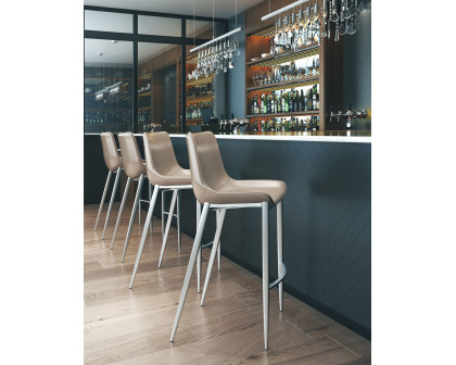 ZUO Magnus Bar Chair (Set Of 2) - Cappuccino/Silver