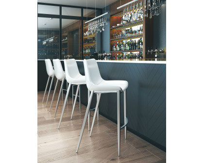 ZUO Magnus Bar Chair (Set Of 2) - White/Silver