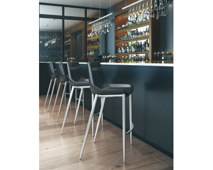 ZUO Magnus Bar Chair (Set Of 2) - Black/Silver