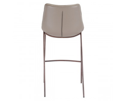 ZUO Magnus Bar Chair (Set Of 2) - Gray/Brown/Dark Brown