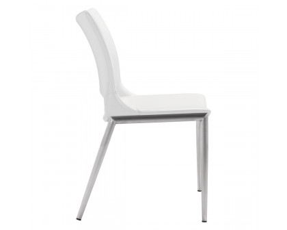 ZUO™ Ace Dining Chair (Set Of 2) - White/Silver