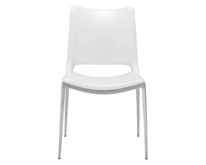 ZUO™ Ace Dining Chair (Set Of 2) - White/Silver