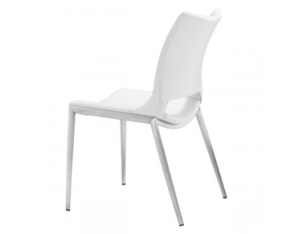 ZUO™ Ace Dining Chair (Set Of 2) - White/Silver