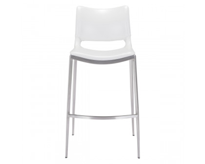 ZUO Ace Bar Chair (Set Of 2) - White/Silver