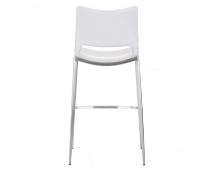 ZUO Ace Bar Chair (Set Of 2) - White/Silver