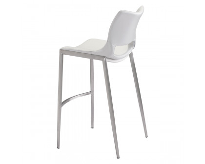 ZUO Ace Bar Chair (Set Of 2) - White/Silver