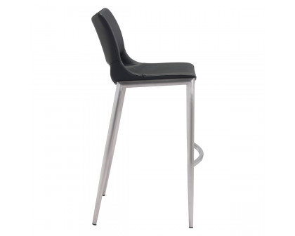 ZUO Ace Bar Chair (Set Of 2) - Black/Silver