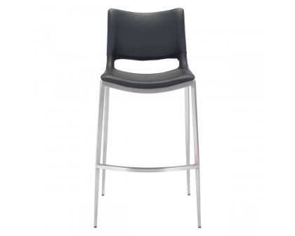 ZUO Ace Bar Chair (Set Of 2) - Black/Silver