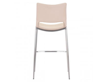 ZUO Ace Bar Chair (Set Of 2) - Light Pink/Silver