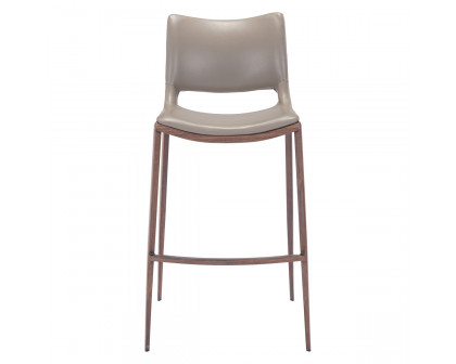 ZUO Ace Bar Chair (Set Of 2) - Gray/Dark Brown