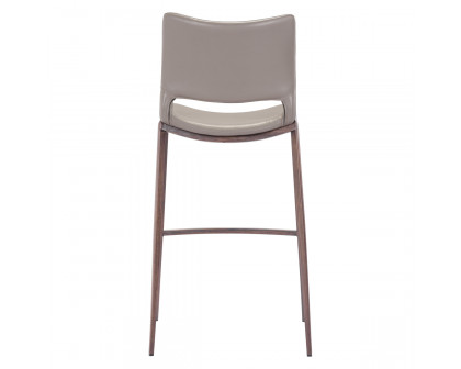 ZUO Ace Bar Chair (Set Of 2) - Gray/Dark Brown