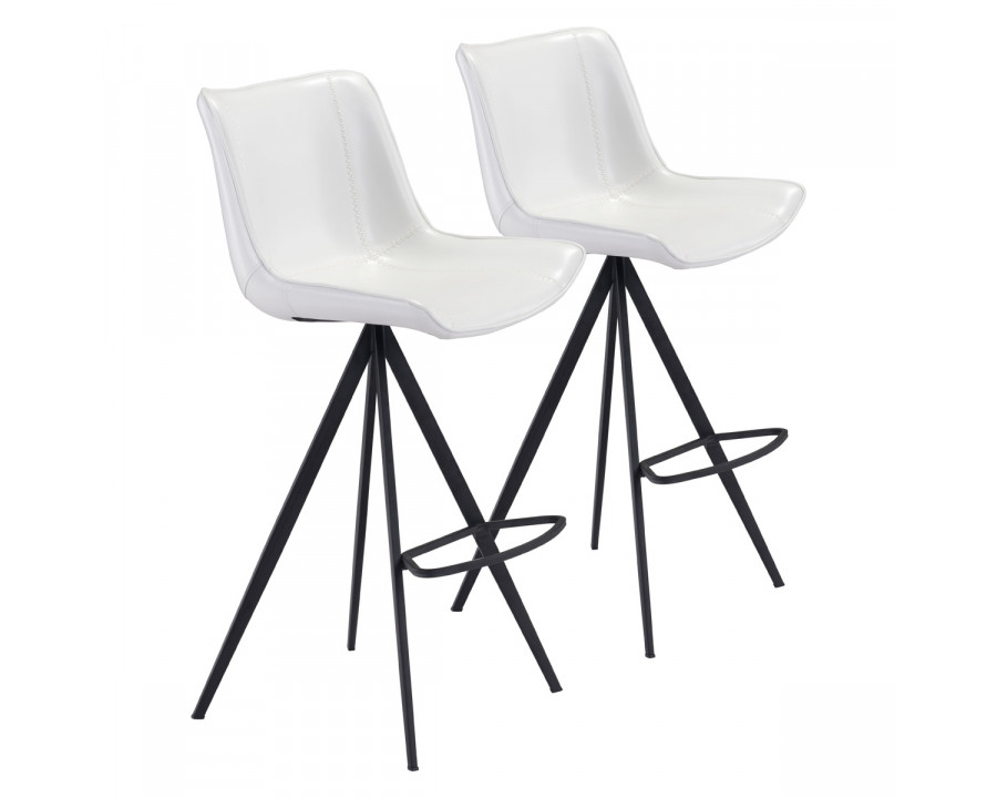 ZUO Aki Bar Chair (Set Of 2) - White/Black