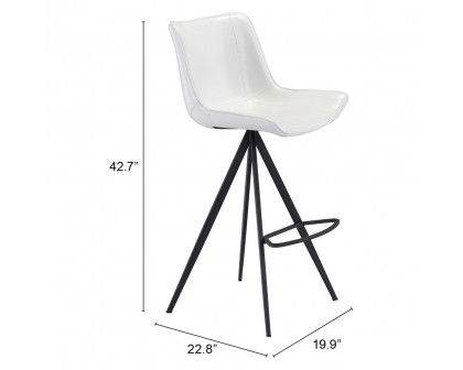 ZUO Aki Bar Chair (Set Of 2) - White/Black