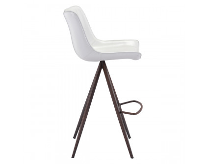 ZUO Aki Bar Chair (Set Of 2) - White/Dark Brown