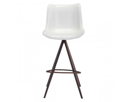 ZUO Aki Bar Chair (Set Of 2) - White/Dark Brown