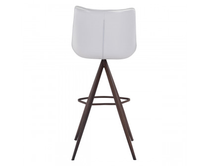 ZUO Aki Bar Chair (Set Of 2) - White/Dark Brown