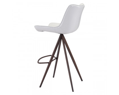 ZUO Aki Bar Chair (Set Of 2) - White/Dark Brown