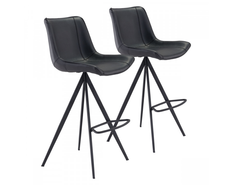 ZUO Aki Bar Chair (Set Of 2) - Black