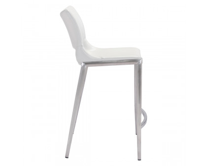 ZUO Ace Counter Chair (Set Of 2) - White/Silver