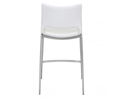 ZUO Ace Counter Chair (Set Of 2) - White/Silver