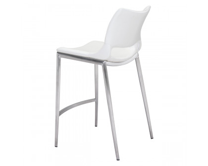 ZUO Ace Counter Chair (Set Of 2) - White/Silver