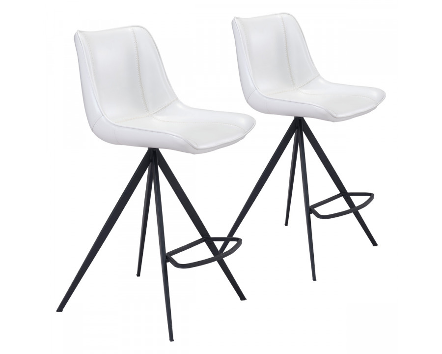 ZUO Aki Counter Chair (Set Of 2) - White/Black