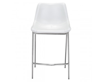 ZUO Magnus Counter Chair (Set Of 2) - White/Silver