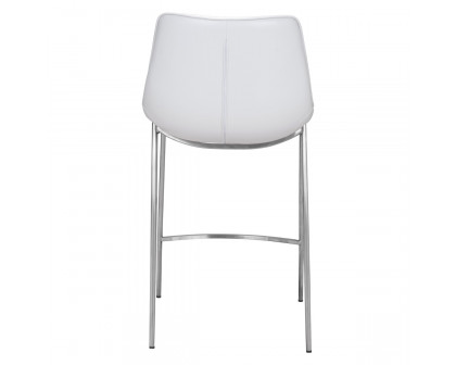 ZUO Magnus Counter Chair (Set Of 2) - White/Silver