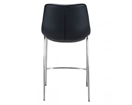 ZUO Magnus Counter Chair (Set Of 2) - Black/Silver