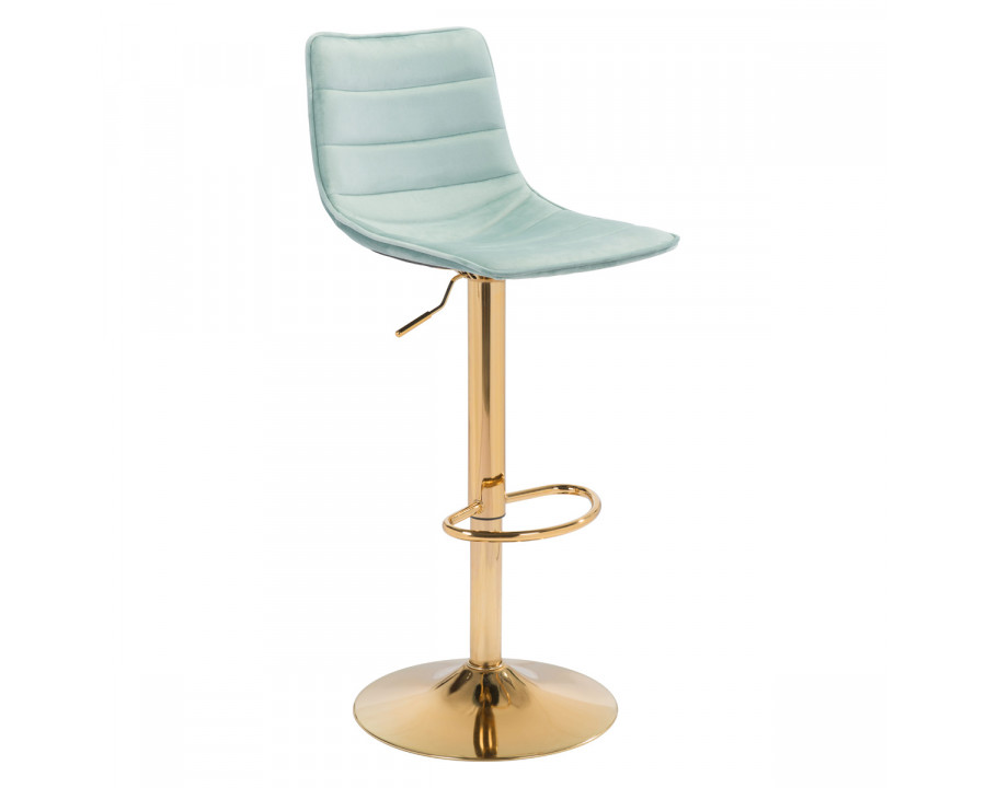 ZUO Prima Bar Chair - Light Green/Gold