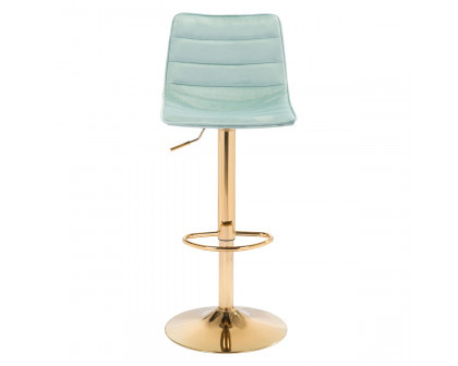 ZUO Prima Bar Chair - Light Green/Gold