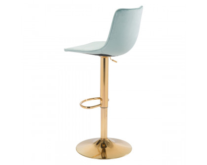 ZUO Prima Bar Chair - Light Green/Gold