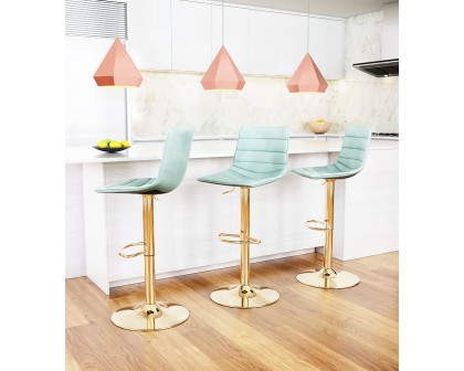 ZUO Prima Bar Chair - Light Green/Gold