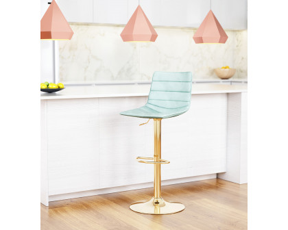 ZUO Prima Bar Chair - Light Green/Gold