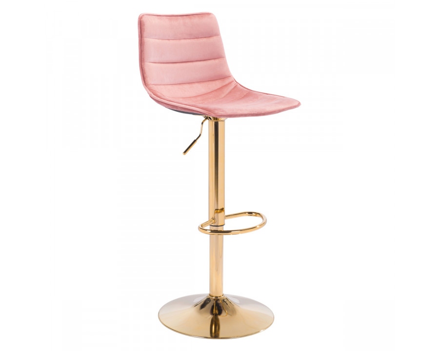 ZUO Prima Bar Chair - Pink/Gold