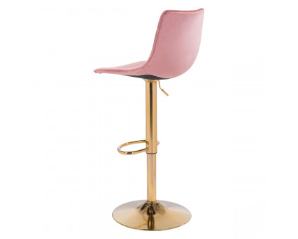 ZUO Prima Bar Chair - Pink/Gold